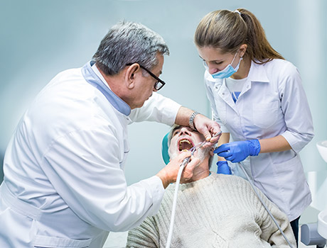 Dental checkup and professional teeth cleaning