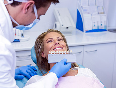 Dentist examination and oral hygiene care
